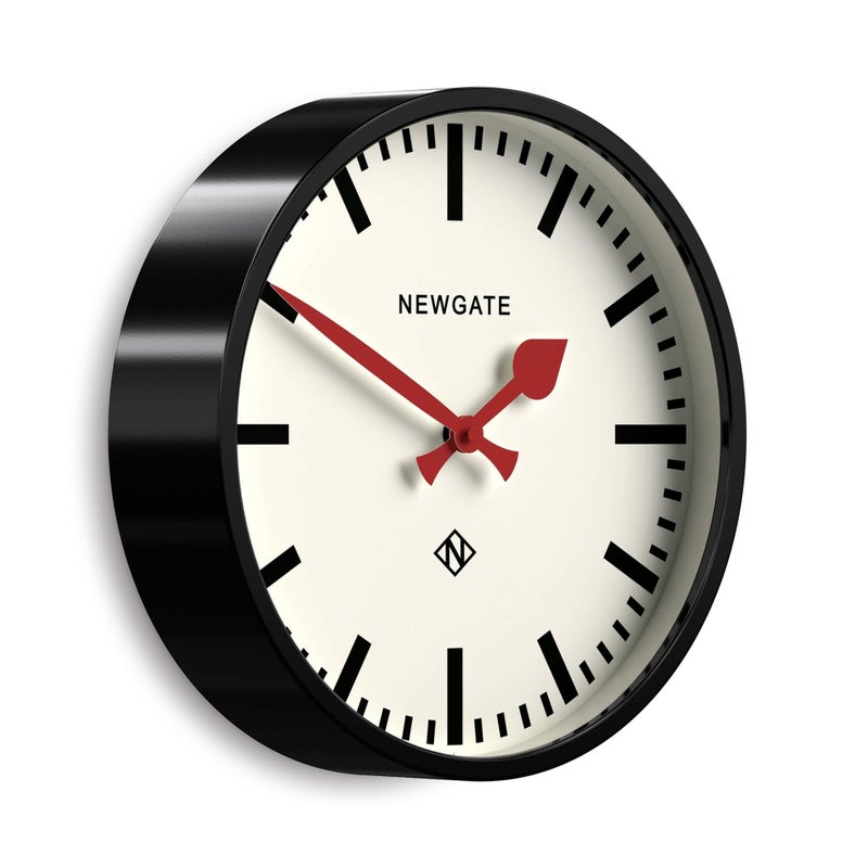 NEWGATEÂ® Luggage Wall Clock | Modern Retro Metal Station Clock | 12 inch | Deep Metal case in Black | Contemporary Vintage Style for Kitchen, Living Room or Office - Image 2
